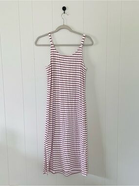 Umgee White and Red Striped Maxi Dress